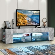 Hommpa LED TV Stand TV Cabinet for TVs up to 65 with Side Bookshelf and 4 Open Shelves Modern Television Media Console Entertainment Center