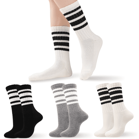 Bocaoying Women's Performance Cushion Crew Training Socks, Athletic Moisture Wicking Socks, 3 Pack