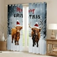 thumbnail image 2 of Feelyou Rustic Highland Cow Black Out Curtains, Merry Christmas Curtains Pack of 2 (42x63 Each), Kawaii Winter Animal Bedroom Curtains, Curtains and Drapes Home Decor, 2 of 6