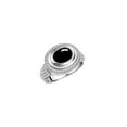 thumbnail image 4 of RYLOS Rings for Women Sterling Silver Ring Classic 9X7MM Oval Gemstone & Diamonds October Cabochon Onyx Jewelry Size 9, 4 of 7
