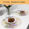thumbnail image 5 of Purple Weeping Floral Round 13 Inch Placemats Set of 2, Spring Summer Pastoral Flowers Rustic HeatResistant Non Slip Place Mats for Dining Table, Wipeable Braided Kitchen Table Mats for Housewarming, 5 of 9