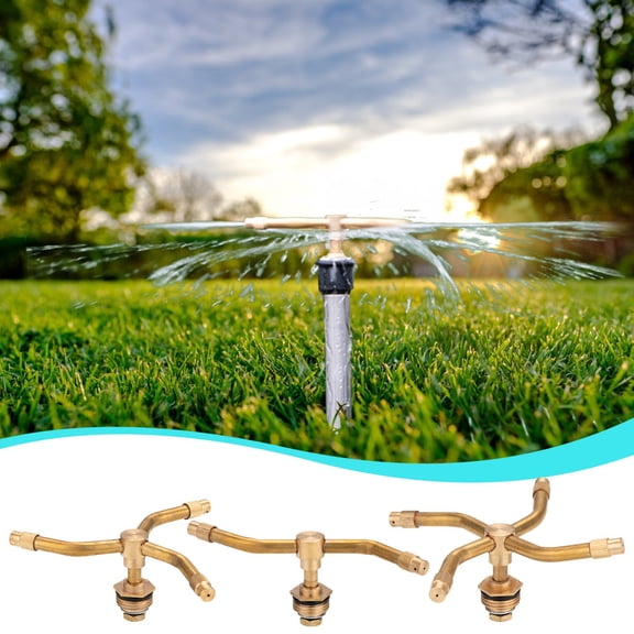 Automatic Rotary Sprayer | Brass Copper Watering Nozzle | 360-Degree Adjustable Rotation | Garden Lawn Flower Bed Greenhouse | Fog Mist | Low-Pressure Hose Connector