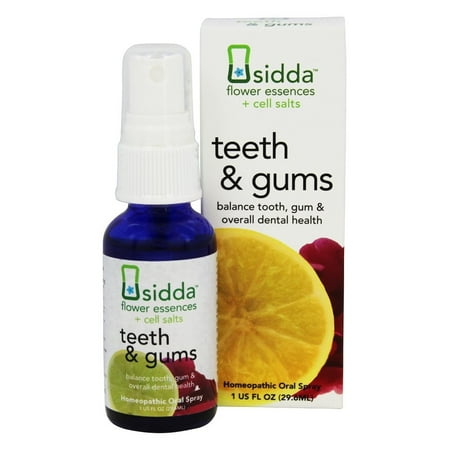 Siddha - Sidda Flower Essences + Cell Salts Teeth & Gums Homeopathic Oral Spray - 1 oz.