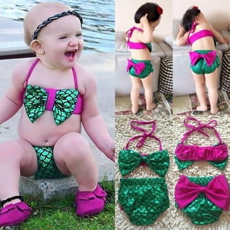 Toddler Kids Baby Girl Mermaid Costume Swimwear Bikini Swimsuit Swimming  Outfits | Walmart Canada