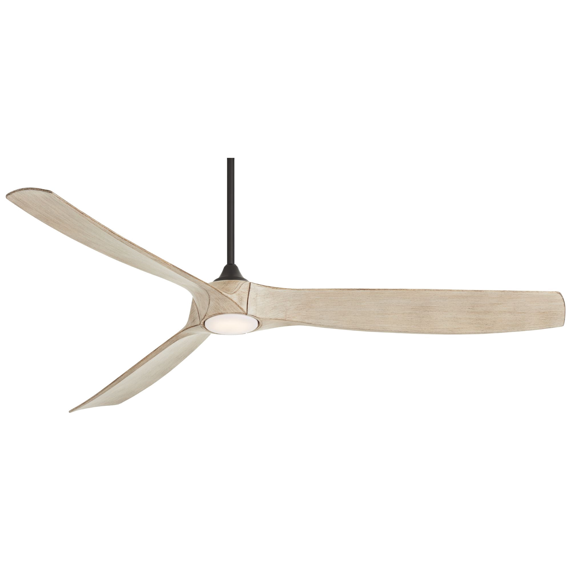 Casa Vieja 70" Kona Wind Indoor Outdoor Ceiling Fan 3 Blade LED Light Remote Control Black Finish Distressed White Oak Blades DC Motor Damp Rated