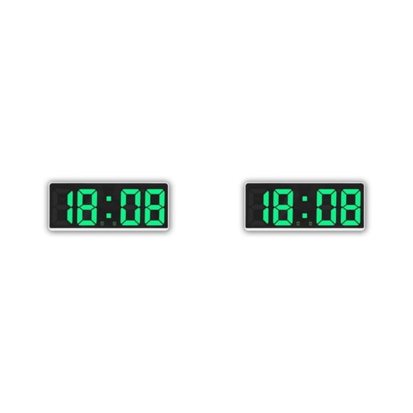 Reloj digital LED Naiovety Pantalla de fecha estilo simple recargable rectangular Alarmas 2 modos Tipo 5 2piezas