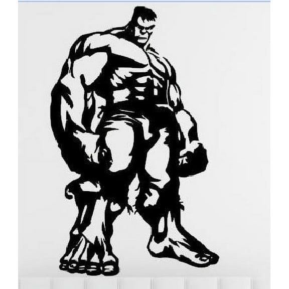 Hulk Inspired Decal Sticker | 7-Inches By 4.3-Inches | Black Vinyl