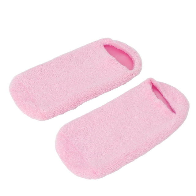 Chaussettes en Gel, Confortables Chaussettes Hydratantes Réutilisables 2 Couleurs une Pièce Conception Couche de Gel d'Huile Essentielle Réparant la Peau Rugueuse pour la Maison Rose