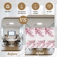 thumbnail image 5 of Cherry Flower Window Privacy Film, Spring Blossoms Pink Floral Branches Static Cling UV Sun Blocking Heat Control Window Tint Day and Night, Non-Adhesive One Way Windows Privacy Cover 23.6''x59'', 5 of 7