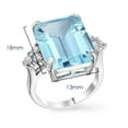 thumbnail image 3 of Meghan Markle & Princess Diana 20ctw Emerald Cut Aquamarine Color Cocktail Ring Inspired by Royal Wedding, 3 of 9