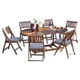 thumbnail image 1 of Outdoor Interiors 7 Pc Fold & Store Eucalyptus Hardwood Outdoor Dining Set, 1 of 10