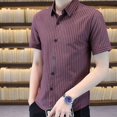 thumbnail image 5 of Camisas y blusas de manga corta con estampado para hombre de negocios, de algodón y seda con estampado de lunares, baratas, nuevas en Asia, ropa S, 5 of 5