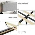 thumbnail image 6 of Homhougo Full Size Bed Frame with Headboard, Velvet Upholstered Platform Bed with Rivet Decor, Heavy Duty, No Box Spring Needed, Easy Assembly, Gray, 6 of 6