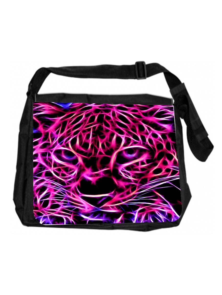 Childrens Backpacks Animal Leopard Pink Fractal Kids Messenger Bag for School - image 1 of 4