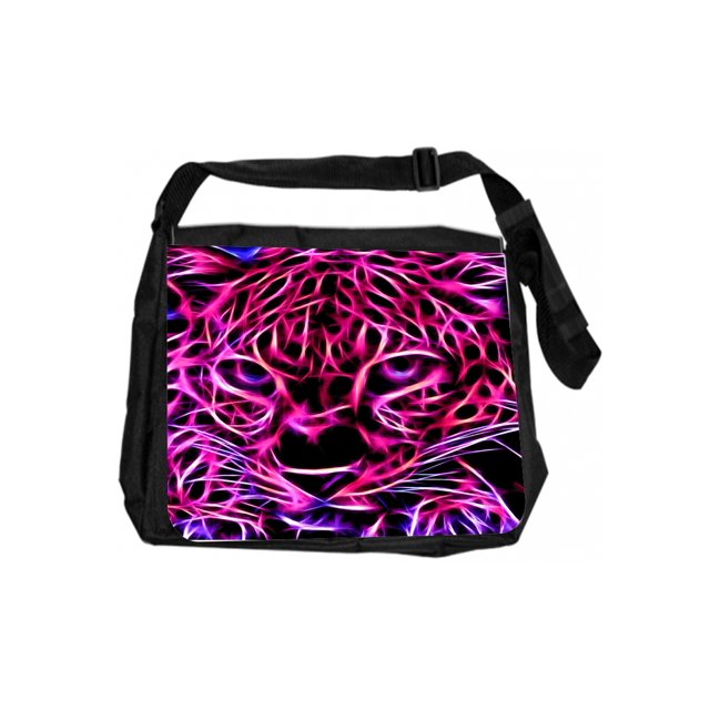 Childrens Backpacks Animal Leopard Pink Fractal Kids Messenger Bag for School