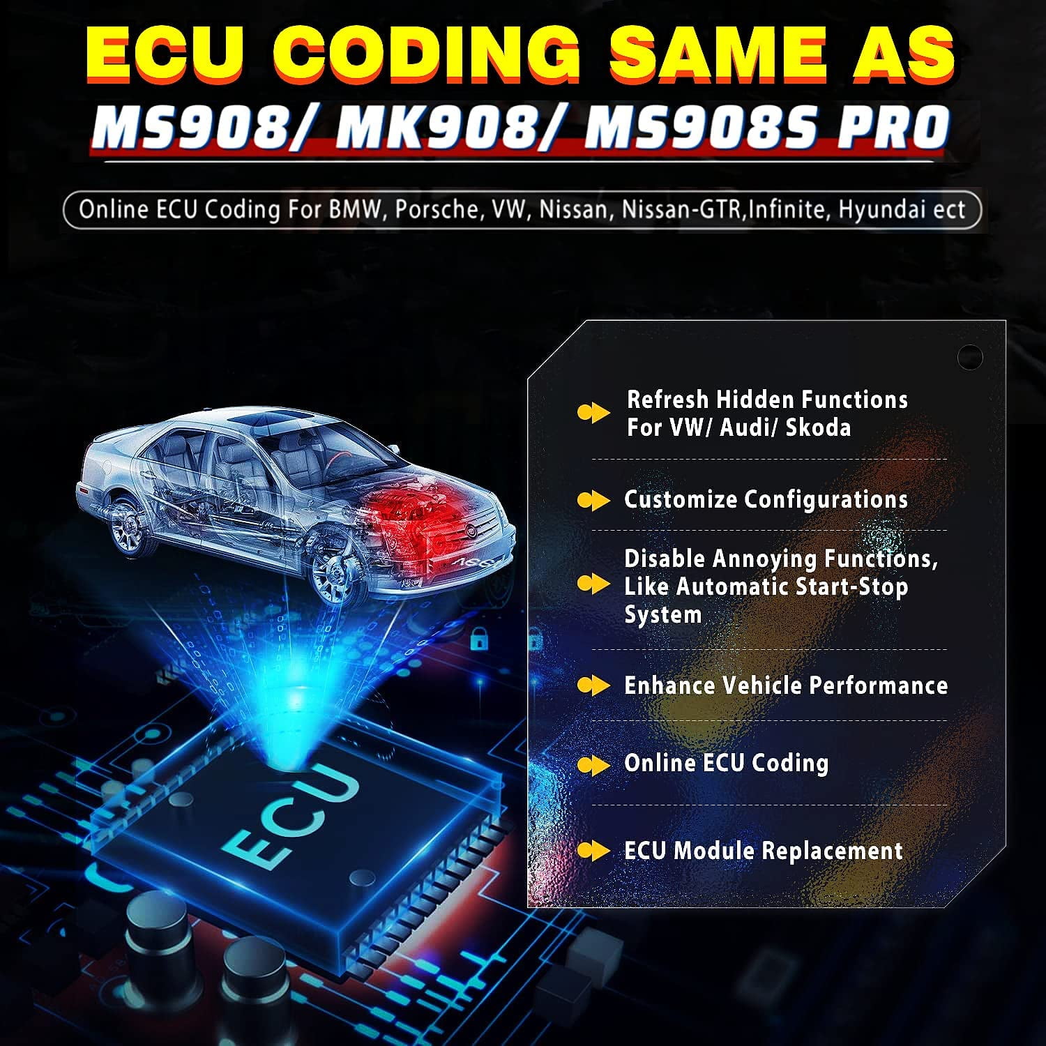Autel MaxiSYS MS906 Pro-TS OBD2 System Diagnostic Tablet Full TPMS Function Bi Directional Control ECU Coding for BMW for Audi 26 Service Reset BMS Cloud Service Remote Expert Better MS906 MS906BT