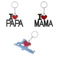 thumbnail image 2 of Wweixi Papa Mama Heart Pendant Keychain Word Keyring Key Holder Decor Accessories Family Couple Gift, 2 of 9