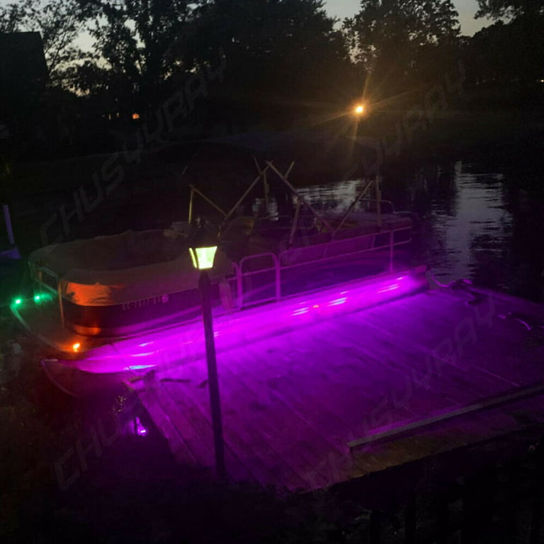 16 Foot UV & Green LED Strip, Black Fishing Light, Fluorescent, Florescent,  Ultraviolet Boat bass Fishing 12v dc Priority Shipping Pontoon Kayak John