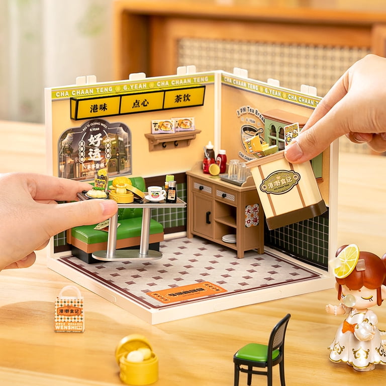 Rolife DIY Miniature Dollhouse Super Creator Hong Kong Bites Cafe