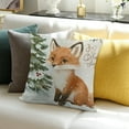 thumbnail image 3 of Creowell Square Cushion Cover Fox Snow Christmas Tree Pillow Cover 24x24in, 3 of 5