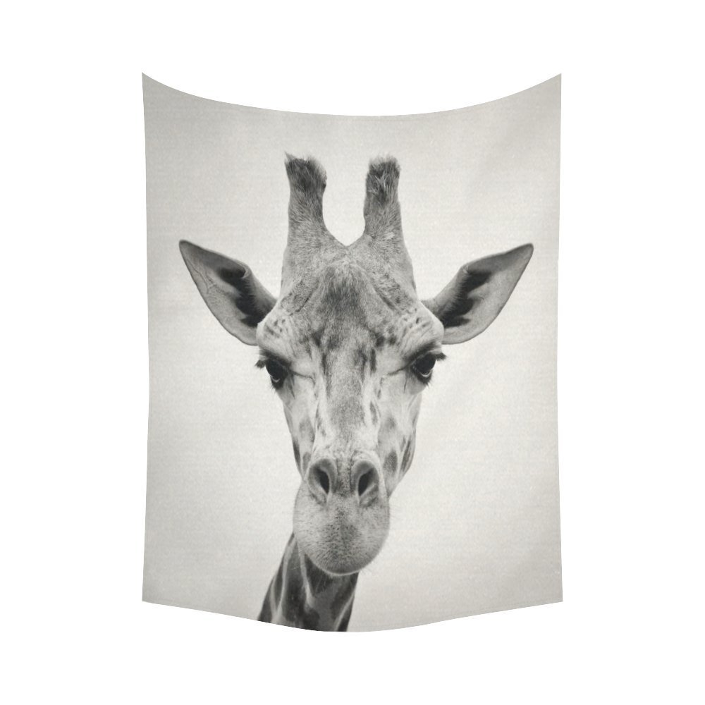 GCKG Whildlife Black and White Giraffe Tapestry Wall Hanging Vintage