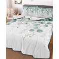 thumbnail image 2 of Quilts Full Size, Sage Green Eucalyptus Leaves Soft Comforter Bedding Set for Bed, Spring Farmhouse Botanical Lightweight Quilted Bedspread with Pillow Cover(2 Pieces) for All Season, 78x90 Inch, 2 of 6