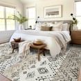 thumbnail image 2 of Garvee 8'x10' Area Rug Vintage Boho Geometric Rug Non Slip Non-Shedding Farmhouse Soft Foldable Accent Rugs for Dining Room Office, Beige Brown, 2 of 7