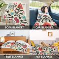 thumbnail image 2 of Yayeee Throw Blanket for Couch Soft Warm 50" x 60" Sofa Chair Bed Decoration, Beige Red Floral, 2 of 7