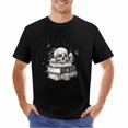 thumbnail image 3 of Skeleton Books T-Shirt, Spooky Books Pajamas Shirt for Men Women Reading Gift, 3 of 5