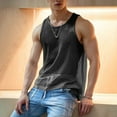 thumbnail image 2 of Wyobmus Mens Gym Tank Tops Summer Moisture Wicking Sleeveless Shirts Casual Fitted Mesh Muscle Gym Workout Tank Top S-3X Black, 2 of 5