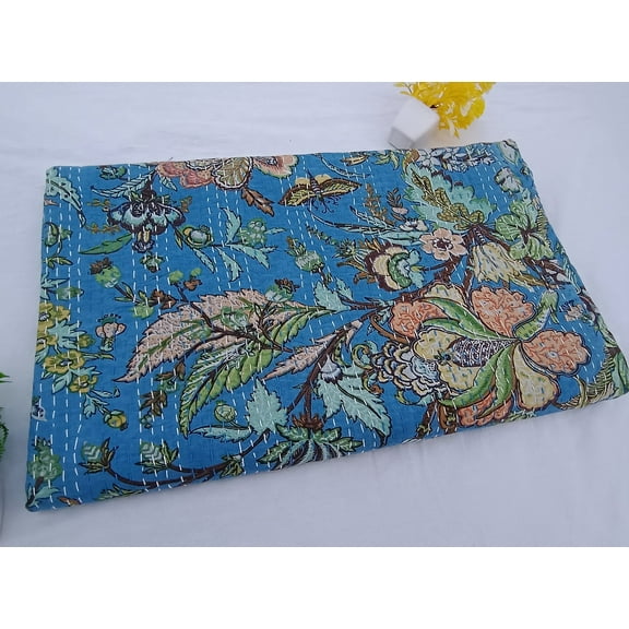 A And E Textiles House Kantha Quilt Handmade Kantha Quilt Unique Design Handmade Kantha Quilted Bedding Bedspread Print Throw Blanket Well-Looking Quilt