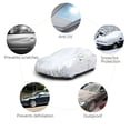 thumbnail image 3 of Funda de coche, plateada, resistente a la intemperie, Oxford 150D, sedanes de hasta 431,8cm (170in), 3 of 6
