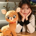 thumbnail image 6 of Cute Furry Reindeer Plush Toy for Kids – Soft Night Deer Pillow Doll in Brown or Pink, Christmas Holiday Gift for Girls, Bedtime Cuddle Toy, Room Decor Collectible, 6 of 6