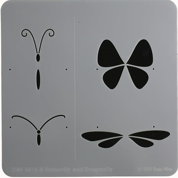 Donna Mibus Milieu du Siècle Pochoirs 8" X 8"-Papillon & Libellule