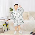 thumbnail image 6 of FORMRS Wearable Blanket Hoodie with Sleeves for Kids Cozy Flannel Sweatshirt, Green Dinosaur Pattern, 6 of 7