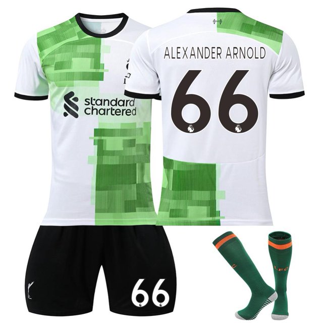 23-24 Liverpool Away Green Shirt No. 11 Salah 27 Nunez 66 Arnold Adult Shirt Kids Soccer Wear