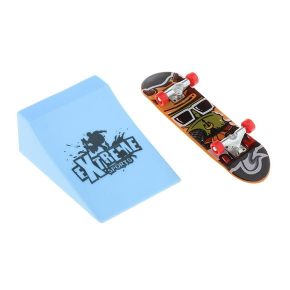 Fingerboard con superficie antideslizante, soporte de aleación, Finger Skateboard Child toy children kids Fingerboards con Playing Skateboard Ramp 3 Yotijar Patineta de dedo