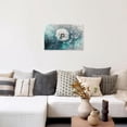 thumbnail image 5 of ZHONGYUTONG Dandelion Canvas Wall Art Abstract Teal Dandelion Pictures Nature Turquoise Plant Painting for Living Room Decor Framed (12.00" x 18.00"), 5 of 5