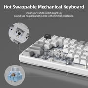 MageGee LIGHT100 Wireless Creamy Keyboard, Gasket Structure Hot Swappable, 2.4G/USB-C/BT5.0 RGB Backlit Mechanical Gaming Keyboard for Win/Mac/PC, 8000mAh Battery, Side Printed PBT Keycap, Pink