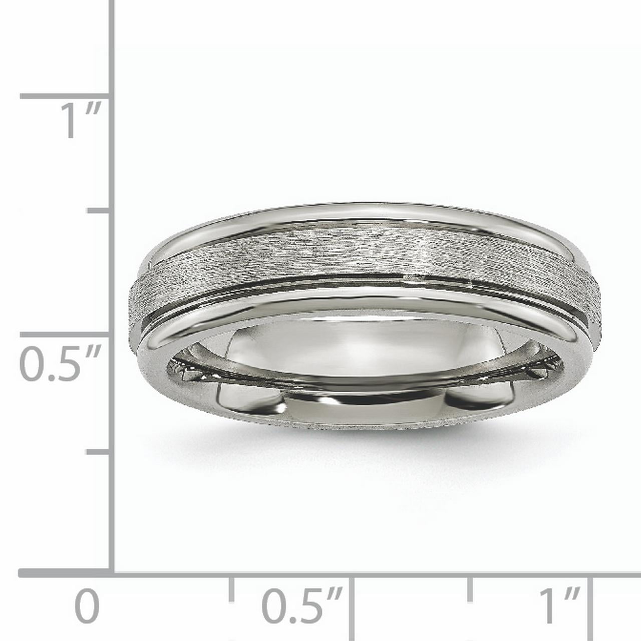 Perfect Jewelry Gift Titanium 6mm Diamond Polished Band 