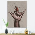 thumbnail image 2 of Designart ' Man Using Mobile Phone With Call Me Sign ' Modern Canvas Wall Art Print, 2 of 4