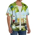 thumbnail image 2 of Saiise Pikmin Mens Front Pocket Hawaiian Shirts Casual Floral Shirts Short Sleeve Button Down Beach Tropical Shirts, 2 of 6