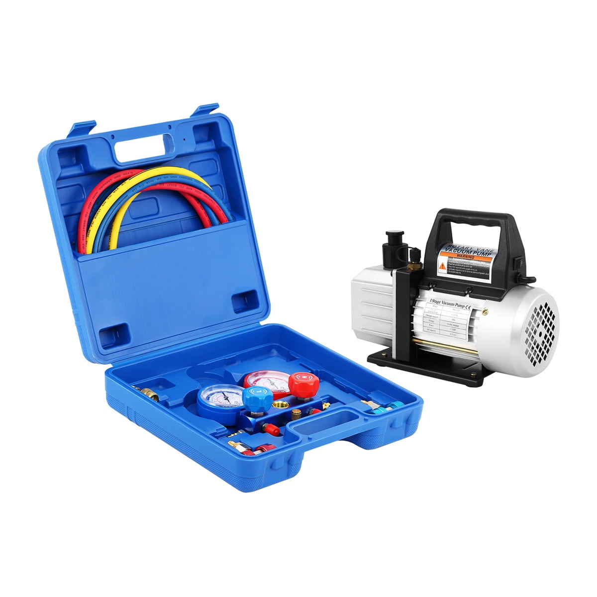 110v 1/ 3HP 4CFM Vacuum Pump HVAC Refrigeration AC Manifold Gauge