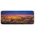 thumbnail image 1 of City Kitchen Mat, Cape Town Panorama at Dawn South Africa Coastline Roads Architecture Twilight, Plush Decorative Kitchen Mat with Non Slip Backing, 47" X 19", Marigold Blue Pink, by Ambesonne, 1 of 1