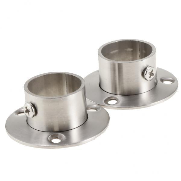 2x Soporte de Carril de Ropa de Armario de material acero Inoxidable Espesado Estable Accesorios Prácticos perfecl Soporte de tubo de armario