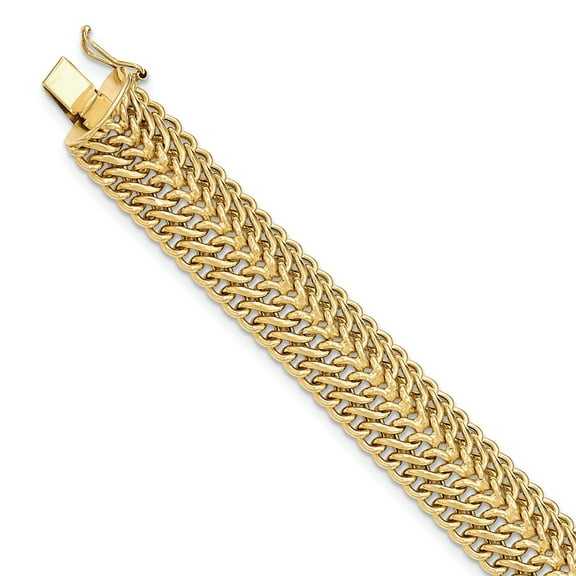 14K Yellow Gold bracelet Fancy 7.5 in Polished 7.5in Link