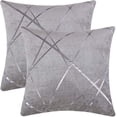 thumbnail image 1 of BRILLAR Fundas de cojín de terciopelo de chenilla gris plateado - Juego de 2, 50 x 50 cm - Elegantes fundas de almohada decorativas para salón, sofá y dormitorio, 1 of 5
