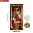 thumbnail image 5 of BAOPAI 70.86x35.43in Christmas Door Cover Decorations Santa Claus Front Door Cover Xmas Hanging Banners Background for Christmas Xmas Holiday Winter Home Indoor Outdoor Decorations(Red), 5 of 6