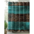 thumbnail image 2 of Fsddascl Teal Brown Wood Shower Curtain Set - 36" x 78" Washable Bathtub Curtain with 12 Hooks, Vintage Simple Chic Board Waterproof Fabric Stall Shower Curtains for Bathroom/Bathtub Décor, 2 of 6