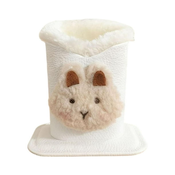 Estuche para gafas con forro de felpa, organizador de gafas, funda para gafas para el dormitorio, resistente a los arañazos, 11,6 x 8,1 x 12 cm, ahorr conejo beige